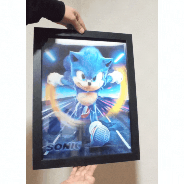 Cartel Decorativo Lenticular 3D Sonic The Hedgehog