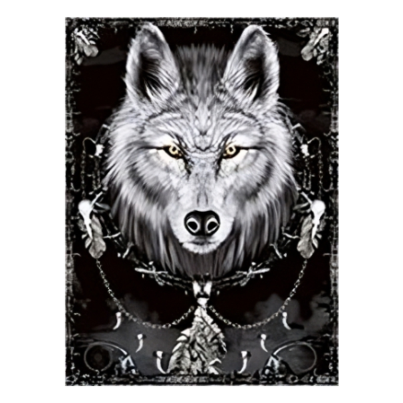 Cuadro Lenticular 3D Lobo Blanco