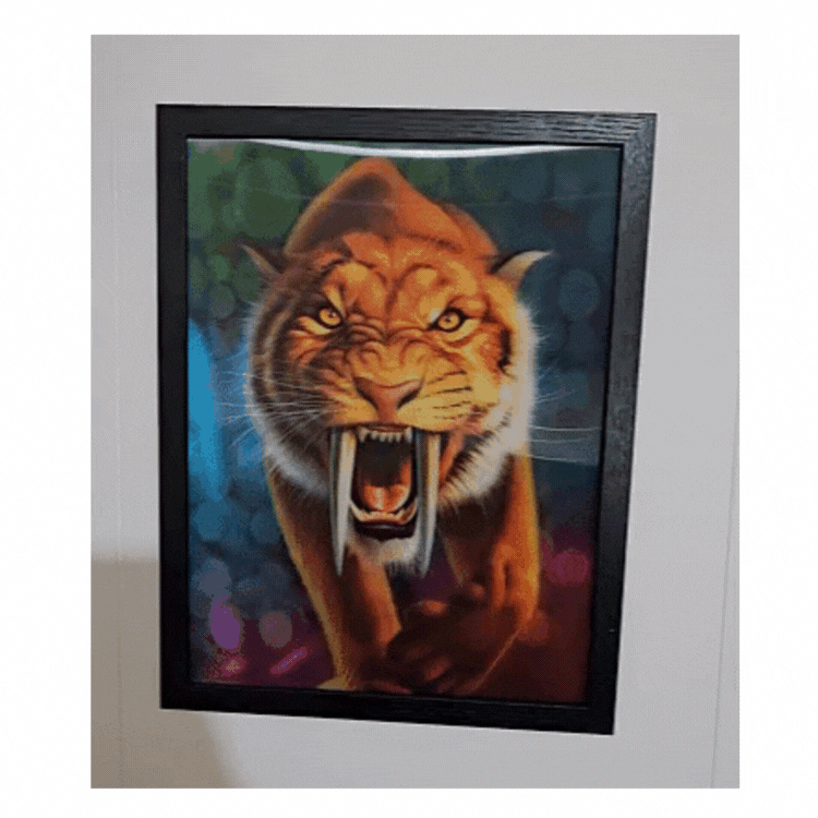Cuadro Lenticular 3D Tigres Dientes de Sable