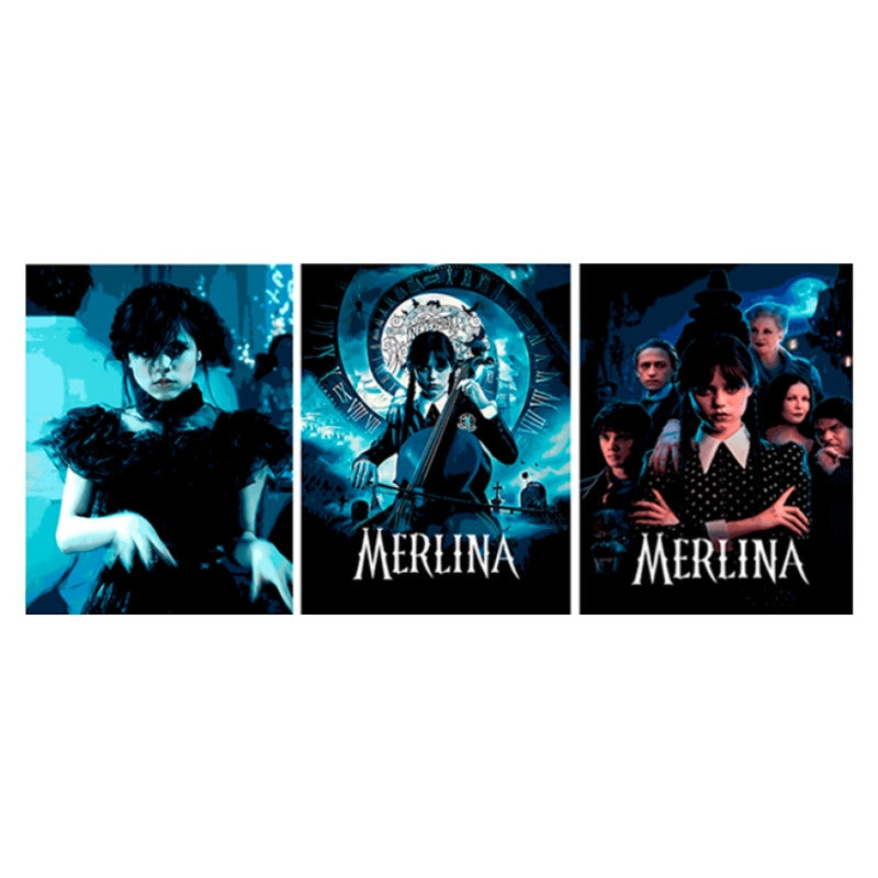 Cuadro Decorativo Lenticular Merlina Addams 3 En 1