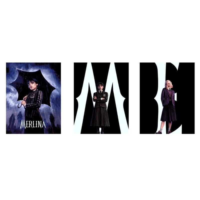 Cuadro Lenticular 3D Merlina Enid Wednesday 3 En 1