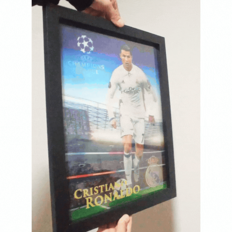Cartel Decorativo Lenticular 3D Cristiano Ronaldo Real Madrid - Manchester - Portugal