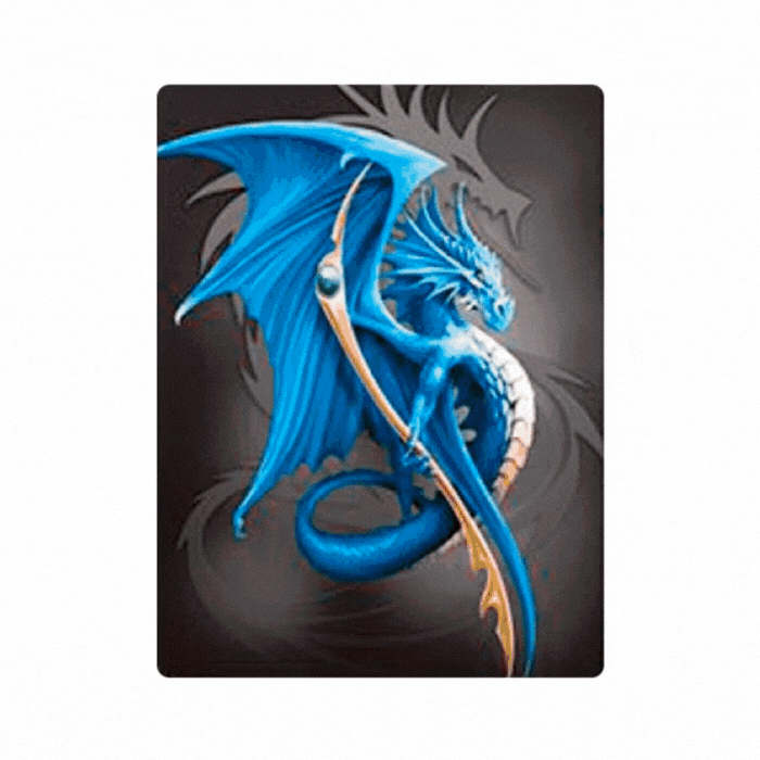 Cuadro Lenticular 3D Dragon Calabera Espiral de Rosa