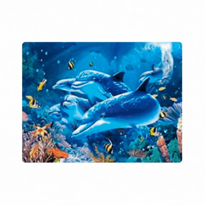 Cuadro Lenticular 3D Orcas Delfines Tortuga