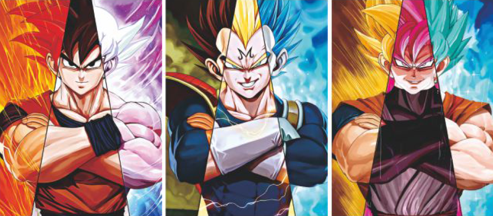 Cartel Decorativo Lenticular 3D Goku y Vegeta Saiyajin | Dragon Ball