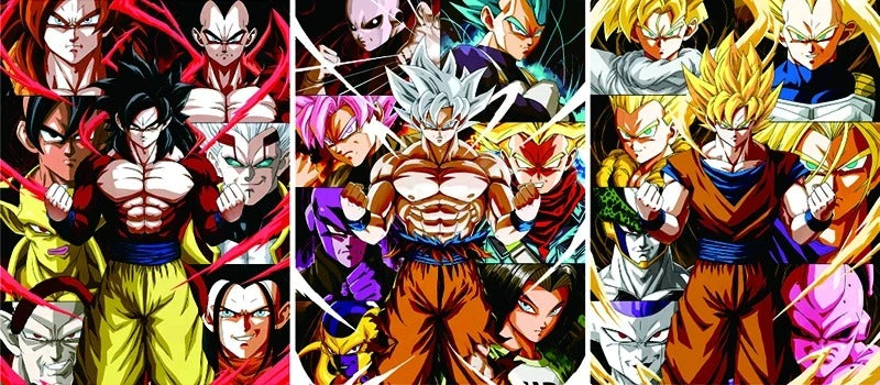 Cartel Decorativo Lenticular 3D Goku y sus fases Dragon Ball