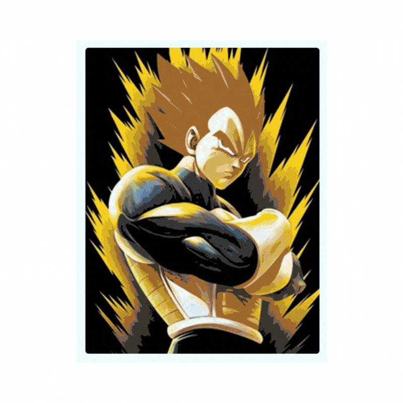Cuadro Lenticular 3D Vegeta Super Saiyajin Modo Dios