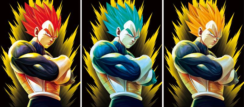 Cartel Decorativo Lenticular 3D Vegeta y sus fases | Dragon Ball