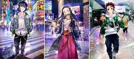 Cartel Decorativo Lenticular 3D Inosuke - Nezuko - Tanjiro | Demon Slayer