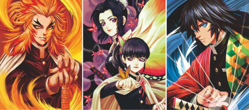 Cartel Decorativo Lenticular 3D Giyu Tomioka - Shinobu Kocho - Rengoku | Demon Slayer