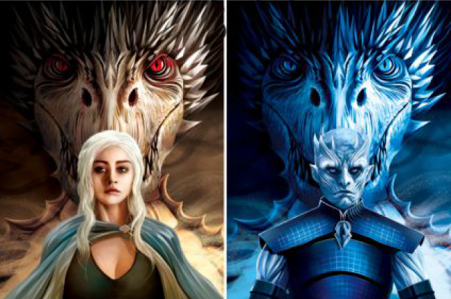 Cartel Decorativo Lenticular 3D Daenerys Targaryen The Night King | Game of Thrones