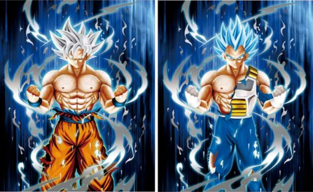 Cartel Decorativo Lenticular 3D Goku Ultra Instinto - Vegeta modo Dios | Dragon Ball Super