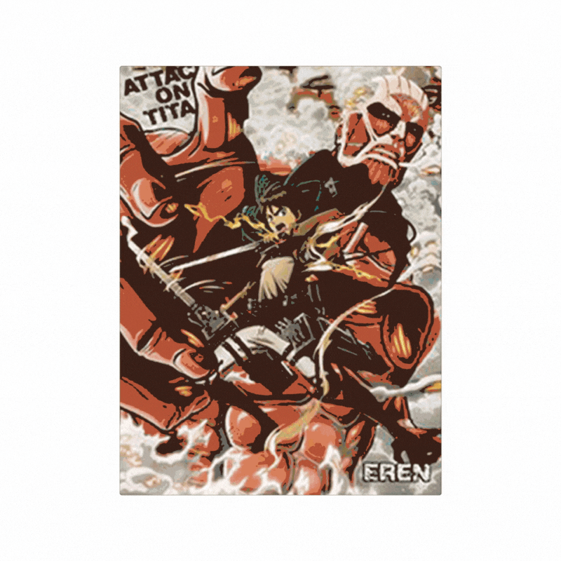 Cuadro Lenticular 3D Eren Levi Mikasa Attack On Titan