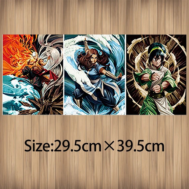 Cartel Decorativo Lenticular 3D Aang - Katara - Toph Beifong | Avatar