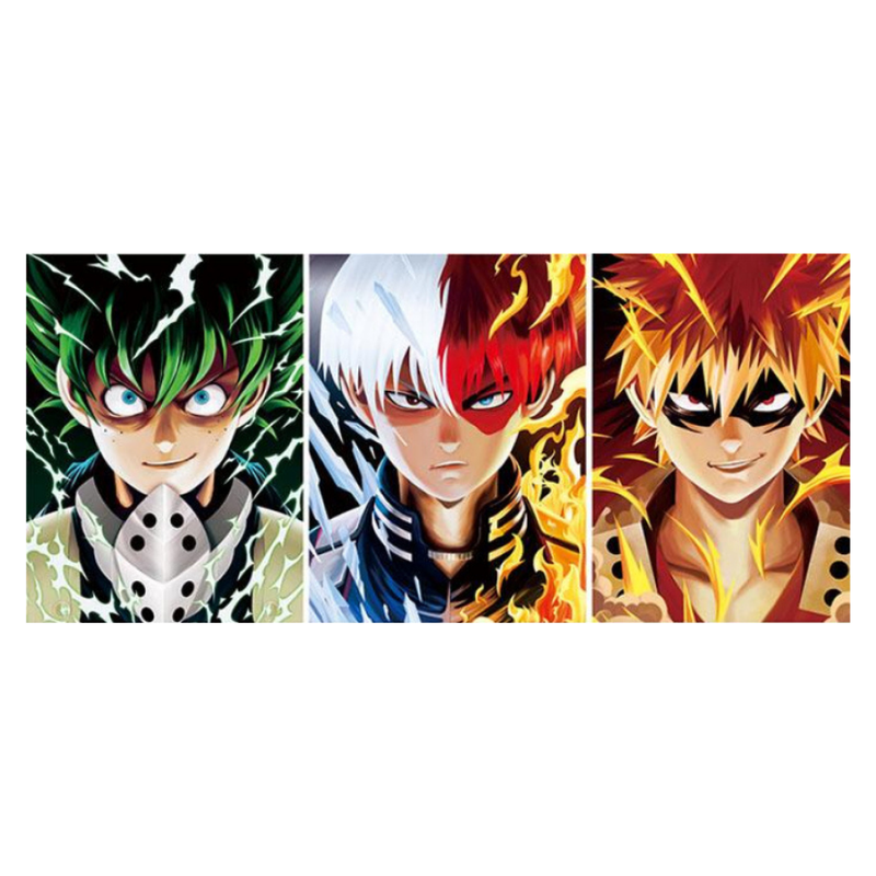 Cuadro Lenticular 3D Izuku Midoriya Shoto Todoroki Katsuki
