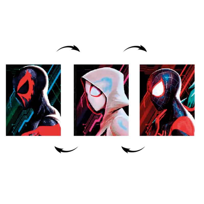 Cuadro Lenticular 3D Spiderman 2099 Gwen Stacy Miles Morales