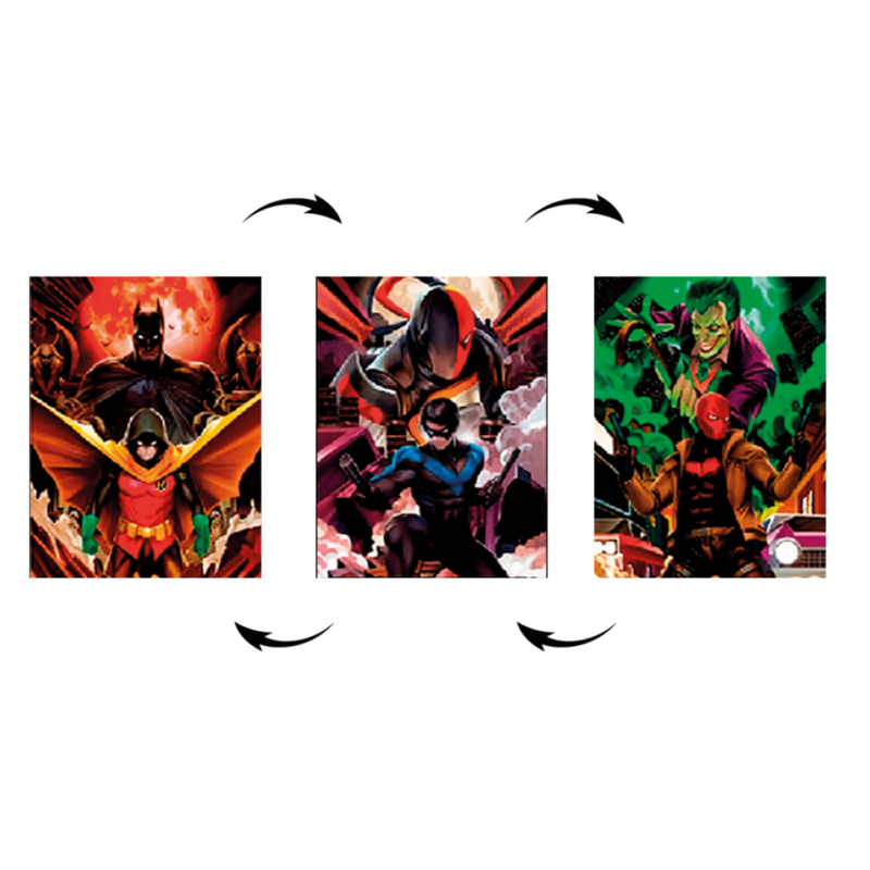 Cuadro Lenticular 3D Nightwing Red Hood Batman Joker