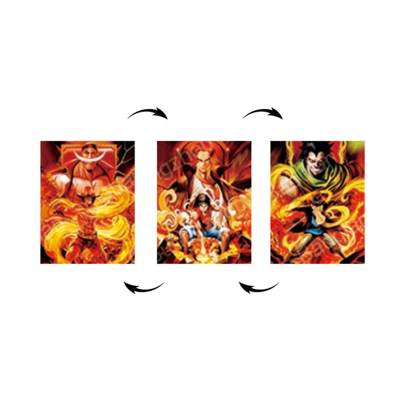 One Piece Ace Luffy Sabo Cuadro Decorativo Lenticular 3D