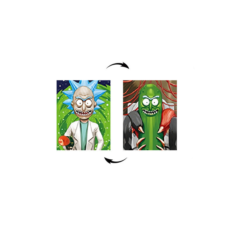 Rick Pickle Rick y Morty Cuadro Decorativo Lenticular 3D