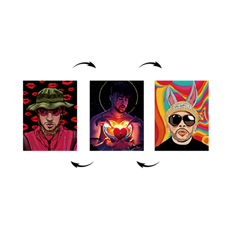 Bad Bunny Cuadro Decorativo Lenticular 3D