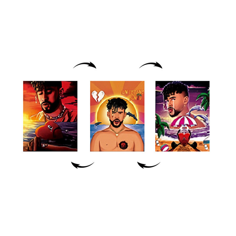 Bad Bunny Cuadro Decorativo Lenticular 3D