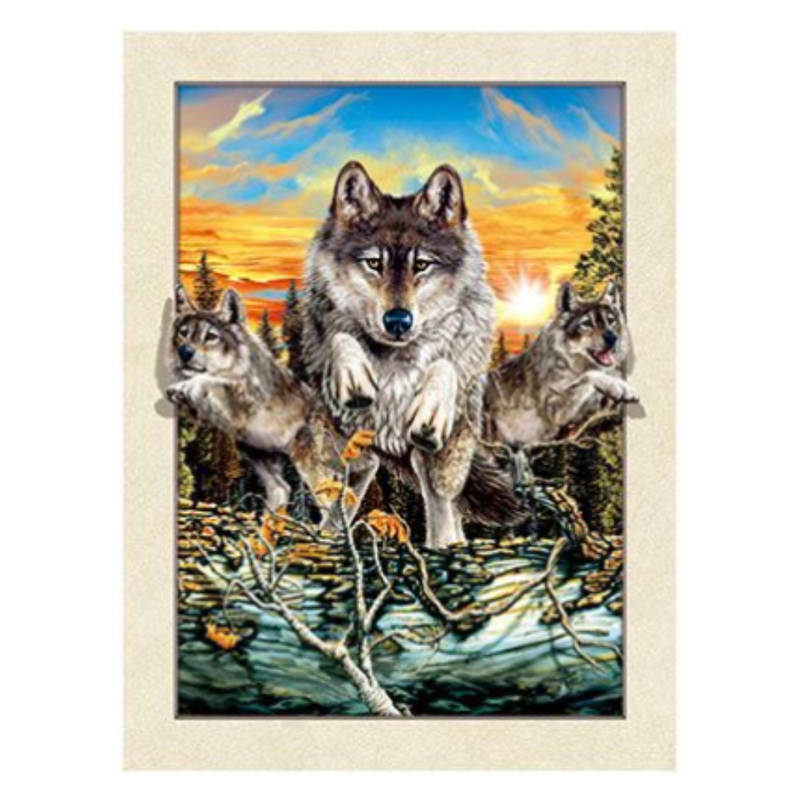 Cuadro Lenticular 3D Lobo Siberiano