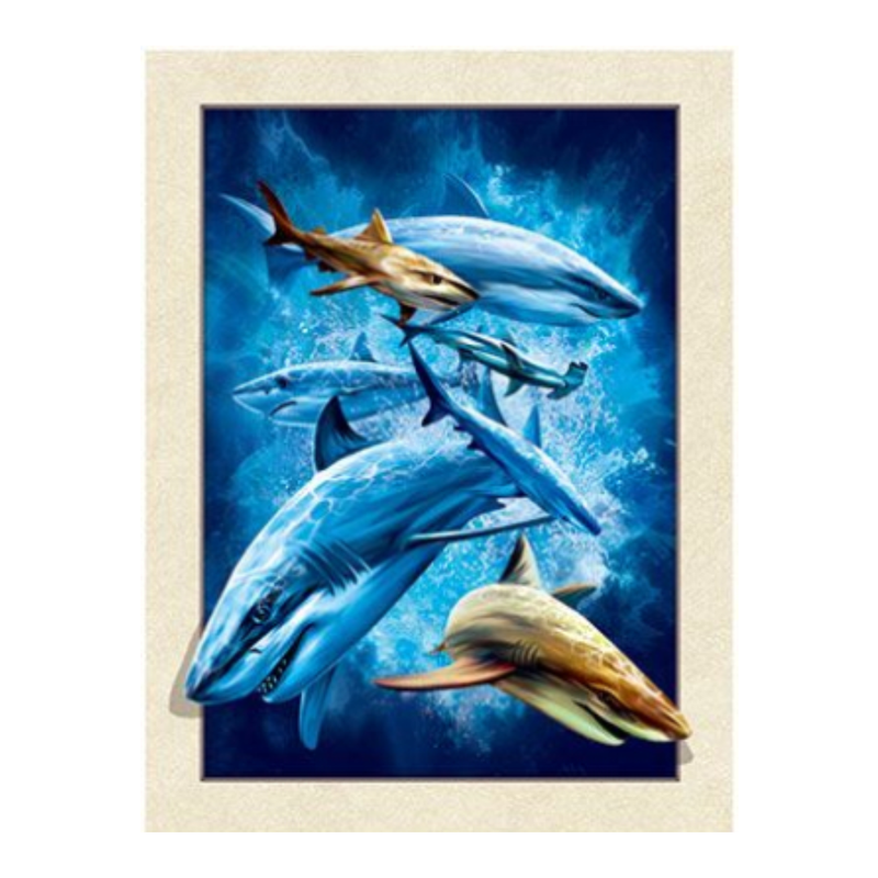 Cuadro Lenticular 3D Tiburones
