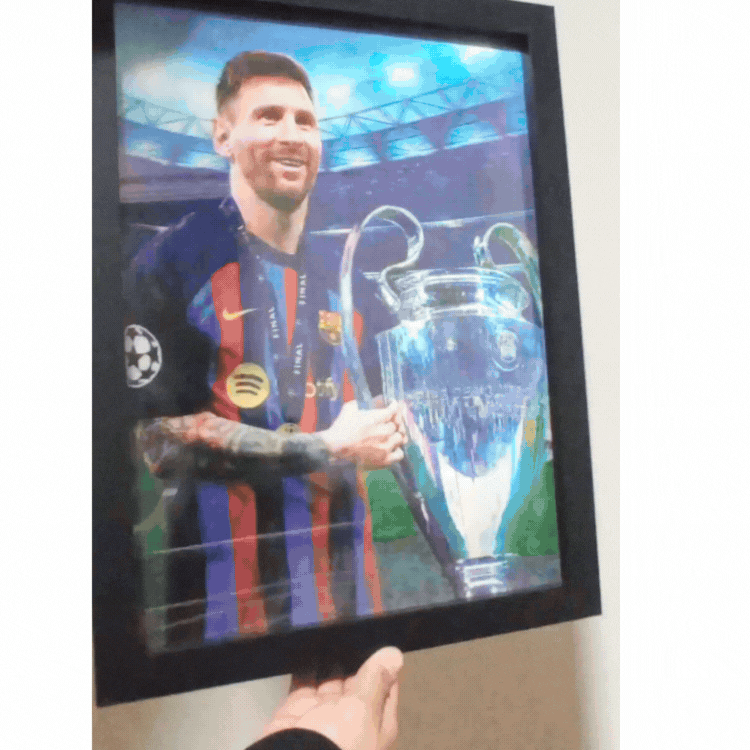 Cartel Decorativo Lenticular 3D Messi Copa del Mundo America Champions
