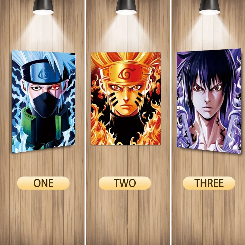 Cartel Decorativo Lenticular 3D Naturo - Kakashi Hatake - Sasuke Uchiha | Naruto