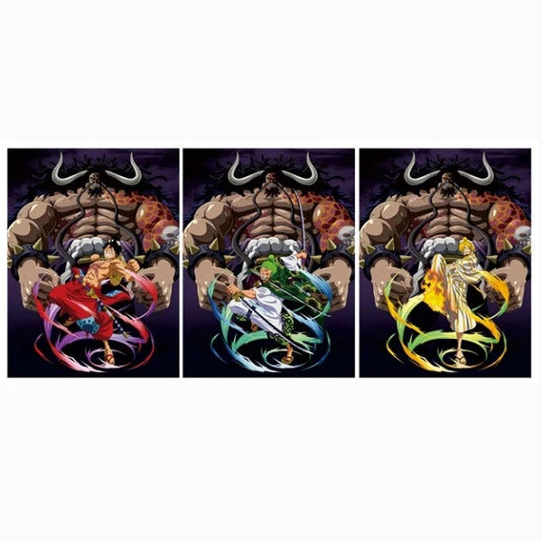 Cartel Decorativo Lenticular 3D Luffy - Zoro - Sanji - Kaido | One Piece