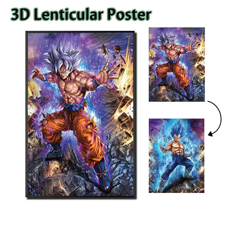 Cartel Decorativo Lenticular 3D Vegeta Blue - Goku Ultra Instinto | Dragon Ball