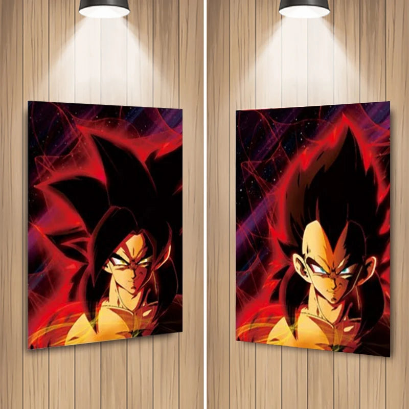 Cartel Decorativo Lenticular 3D Goku y Vegeta Super Saiyan fase 4 | Dragon Ball Gt