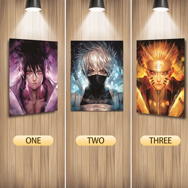 Cartel Decorativo Lenticular 3D Naruto - Sasuke - Kakashi | Naruto