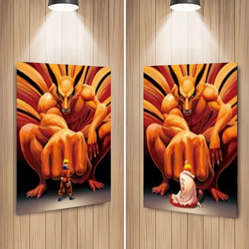 Cartel Decorativo Lenticular 3D Naruto - Minato - Kurama | Naruto