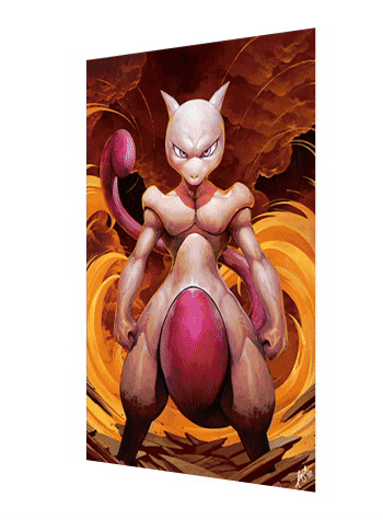 Cartel Decorativo Lenticular 3D Pokémon Mewtwo | POKÉMON