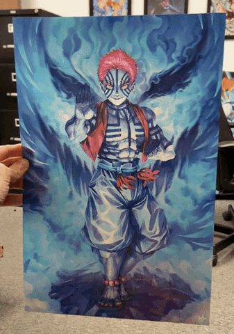 Cartel Decorativo Lenticular 3D Kyojuro Rengoku - Akaza | Demon Slayer