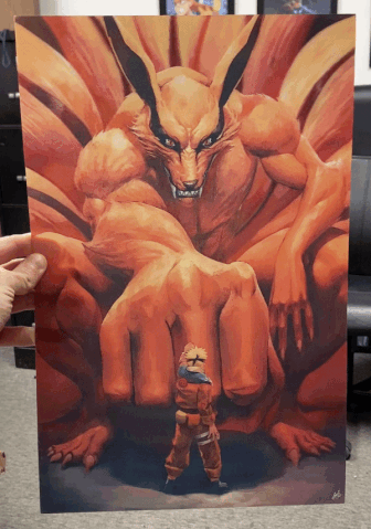 Cartel Decorativo Lenticular 3D Naruto - Minato - Kurama | Naruto