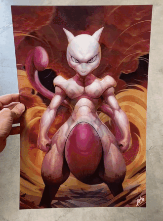 Cartel Decorativo Lenticular 3D Pokémon Mewtwo | POKÉMON