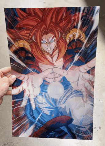 Cartel Decorativo Lenticular 3D Goku y Vegeta fase 4 | Dragon Ball