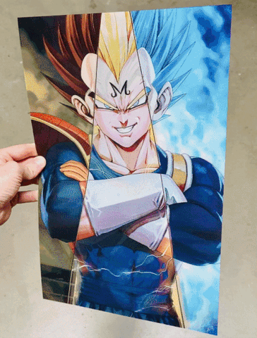 Cartel Decorativo Lenticular 3D Goku y Vegeta Saiyajin | Dragon Ball