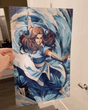 Cartel Decorativo Lenticular 3D Aang - Katara - Toph Beifong | Avatar
