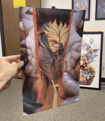 Cartel Decorativo Lenticular 3D Trunks v/s Freezer | Dragon Ball