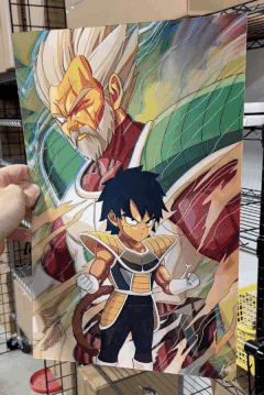 Cartel Decorativo Lenticular 3D Goku - Vegeta - Broli | Dragon Ball