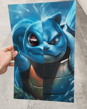 Cartel Decorativo Lenticular 3D Venusaur - Charizard - Blastoise | Pokemon
