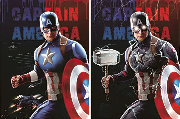 Cartel Decorativo Lenticular 3D Capitan America Martillo de Thor Mjolnir | Marvel