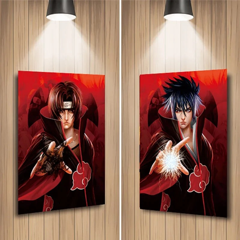Cartel Decorativo Lenticular 3D Sasuke Uchiha - Itachi Akatsuki | Naruto