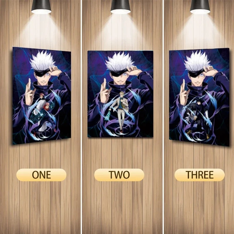 Cartel Decorativo Lenticular 3D Satoru Yuji Megumi | Jujutsu Kaisen