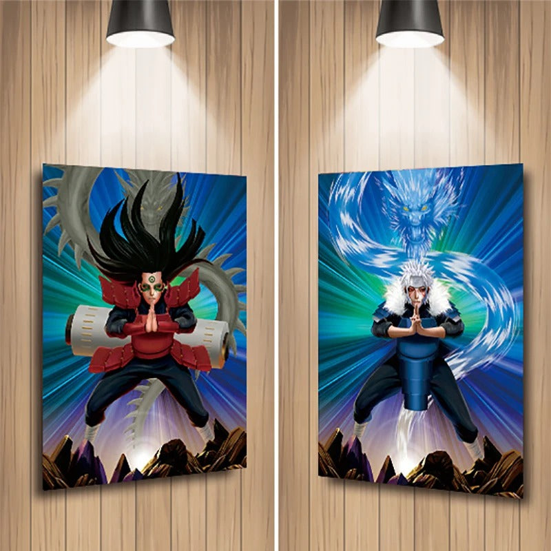 Cartel Decorativo Lenticular 3D Hashirama 1° Hokage - Tobirama 2° Hokage | Naruto