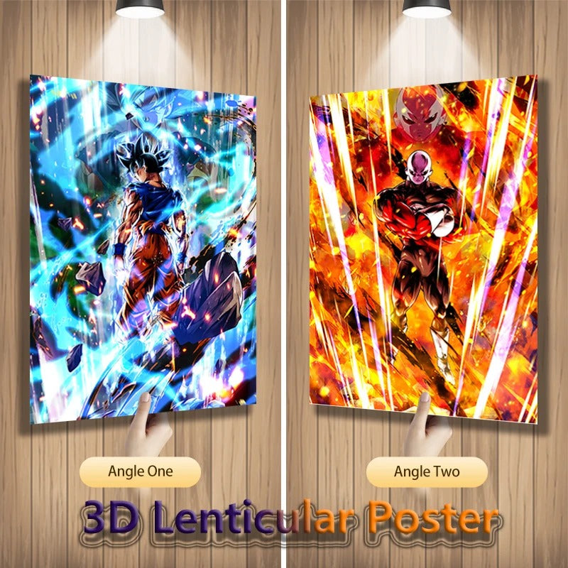 Cartel Decorativo Lenticular 3D Goku Ultra Instinto - Jiren | Dragon Ball Super