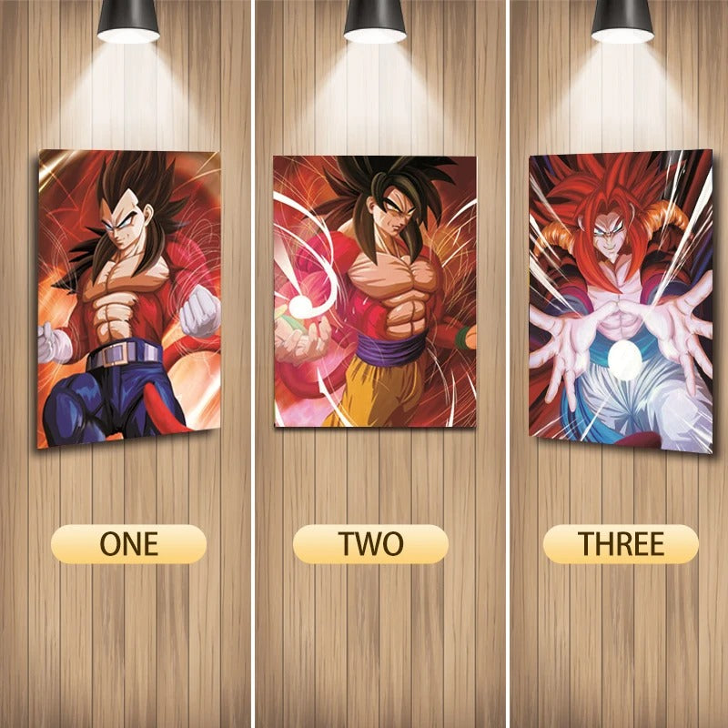 Cartel Decorativo Lenticular 3D Goku y Vegeta fase 4 | Dragon Ball